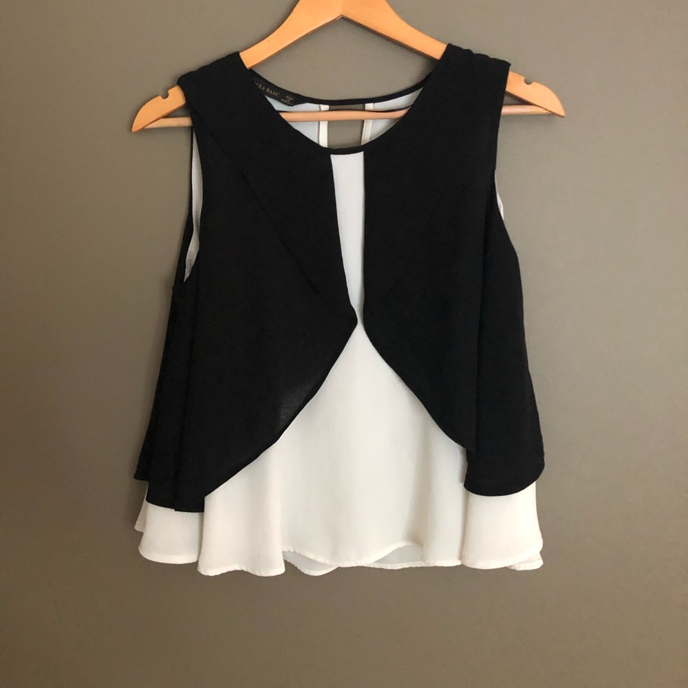Black and White Blouse